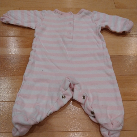 0-3m Absorba pink white bunny sleeper footie pyjama perfect for Easter/Spring - Picture 6 of 6